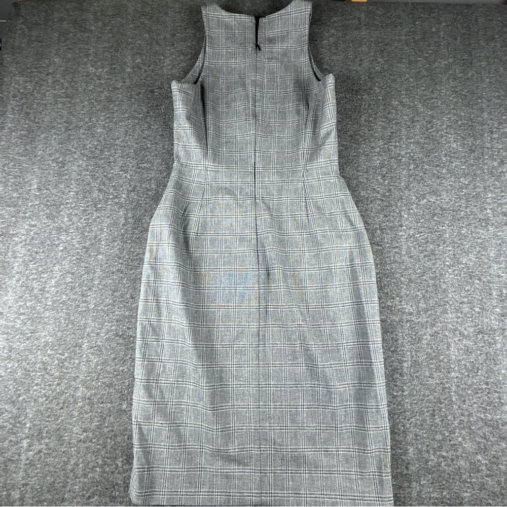 Banana Republic Checkered Grey/White Midi Dress Sleeveless Halter - Picture 3 of 6